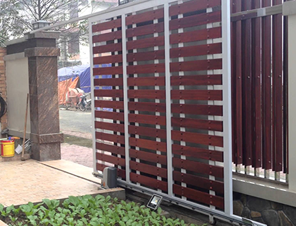 Cổng sắt tự động 2 cánh